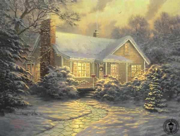 Thomas Kinkade xmas cottage